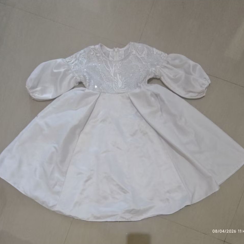 PRELOVED Gaun Ultah Putih Anak Perempuan Usia 4-5th