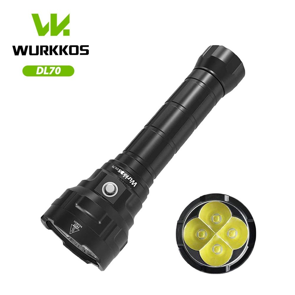 Wurkkos DL70 Lampu Selam 4 Mode Super Terang 13000 Lumen XHP50B Senter