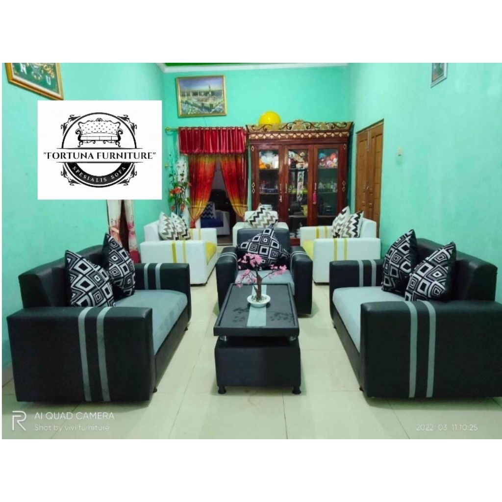 Sofa Minimalis 221 | free bantal dan meja kaca | kursi tamu
