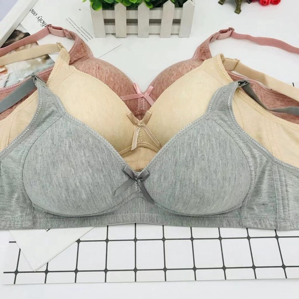 bh wanita bra sport 3pcs 6pc Busa Tipis tanpa kawat bh remaja anak smp
