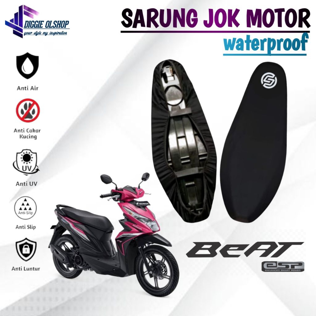 sarung jok motor waterproof HONDA BEAT,BEAT POP, BEAT ESP,cover jok motor anti slip, anti cakar kuci