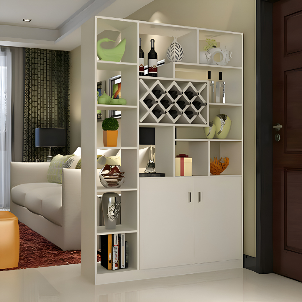 PARTISI RUANGAN MINIMALIS MODERN 2 MUKA - LEMARI PENYEKAT RUANGAN CUSTOM HPL TINGGI 2 METER