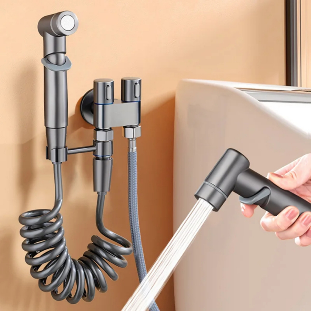 Jet Shower Set Selang Kloset Kran Cabang Kepala Bidet Toilet Set Stainless