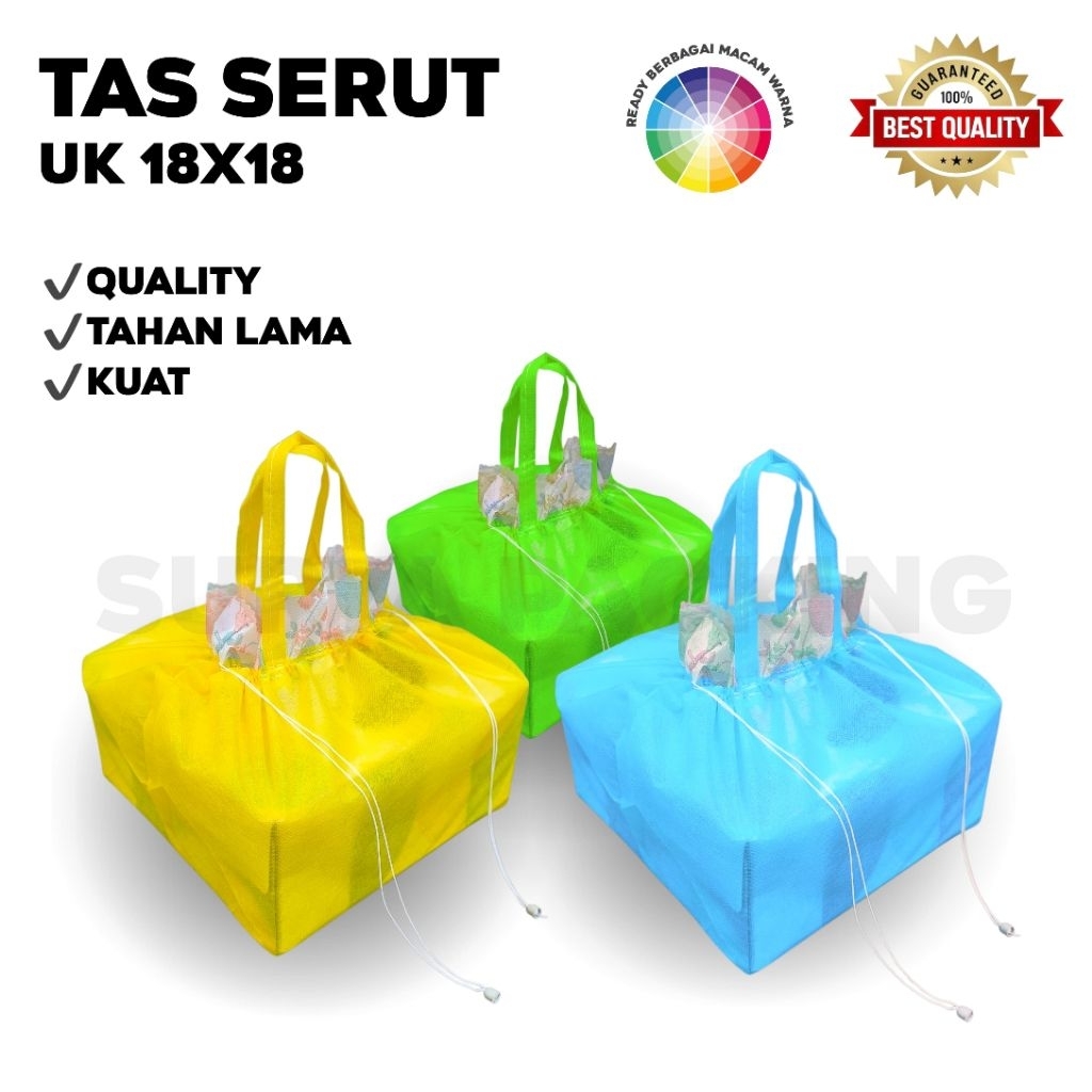 spuonbond tas serut box hajatan kotak nasi ukuran 18x18(12pcs)