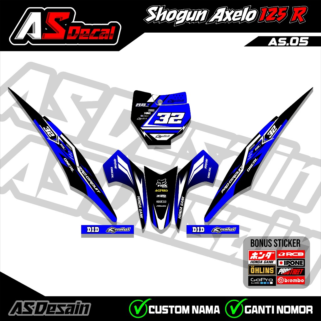 Stiker Striping Rbt Decal Motor Suzuki Shogun Axelo 125 R Variasi Rbt Bebek Modifikasi AS.05