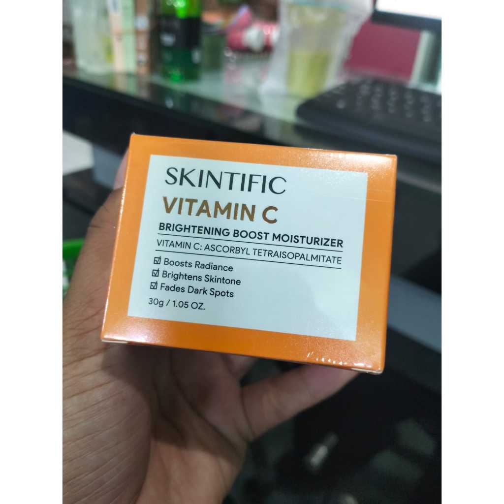 SKINTIFIC - Vitamin C Brightening Boost Moisturizer – Pelembap Wajah & Leher – Semua Jenis Kulit – M