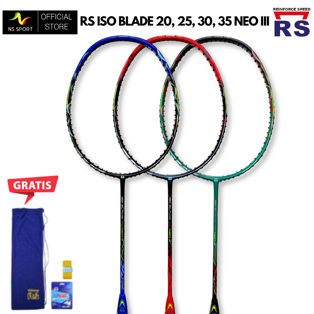 RS Raket Badminton Iso Blade 20, 25, 30, 35 Neo III