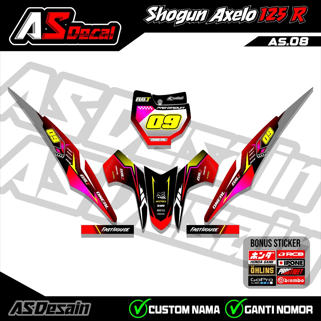 Stiker Striping Rbt Decal Motor Suzuki Shogun Axelo 125 R Variasi Rbt Bebek Modifikasi AS.08