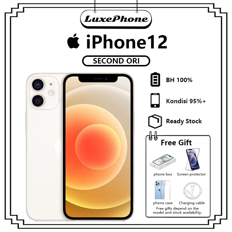 IP 12 iPhone 12 64GB/128GB/256GB WiFi ONLY Second Original Penggunaan lancar dan tidak lag