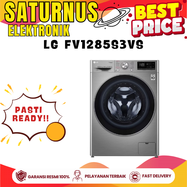 LG FV1285S3VS Mesin Cuci Front Loading 8.5Kg V1285S3VS LGFV1285S3VS FV1285