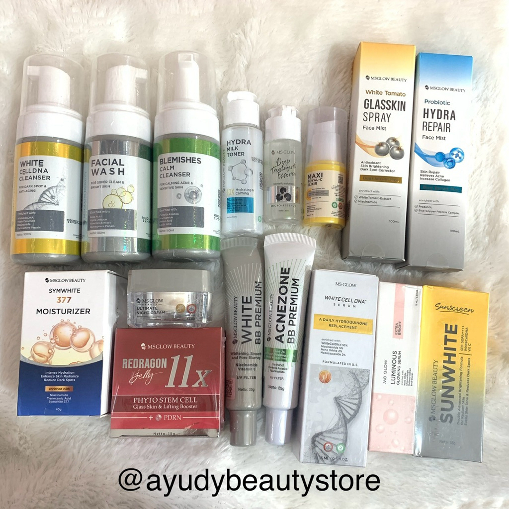 MS GLOW Beauty Skincare All Series Paket Wajah Facial Wash Sunscreen Skincare Wanita