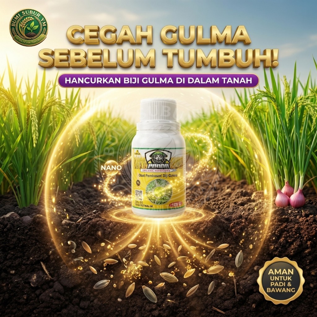 TERLARIS BUMI SUBUR YM PANDA 100ML Herbisida Pratumbuh Pembasmi Biji Gulma Rumput Liar Obat Aman Unt