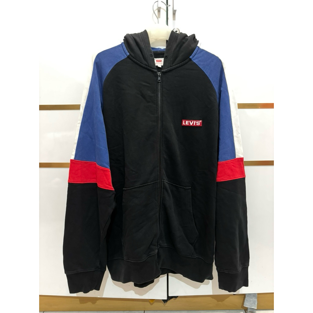 Jaket hoodie zipper Levis colorblock original