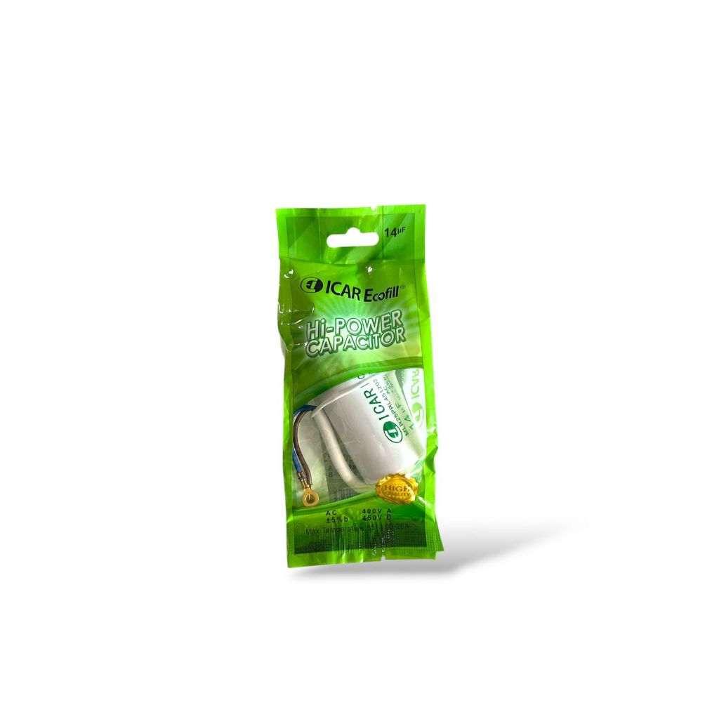 Capacitor Bulat Icar Ecofill 14uf Capasitor Pompa Air Mesin Cuci mikro 14uf ups