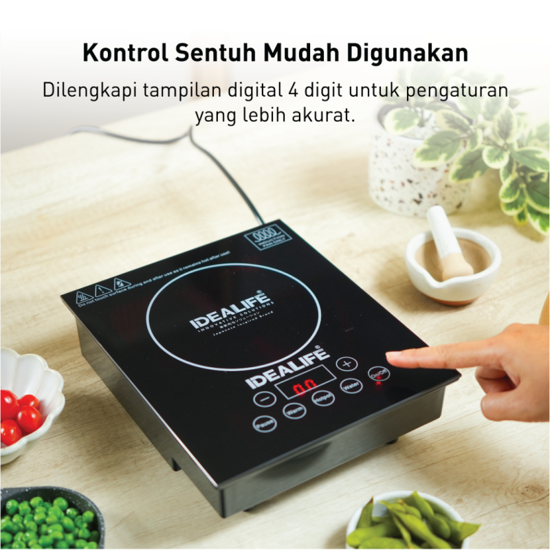IDEALIFE IC-1001 Mini Induction Cooker - Kompor Induksi Listrik 1 Tungku Low Watt (Bisa Tanam)