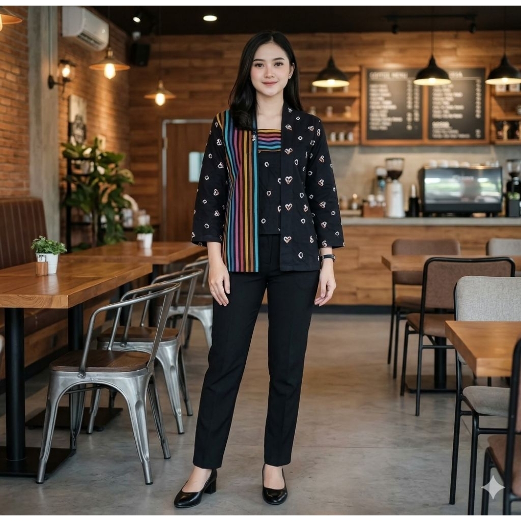 Kebaya Kutubaru Jumputan Ori Premium Kombinasi lurik Kebaya Kondangan Kebaya Wisuda Hijab Batik Mode