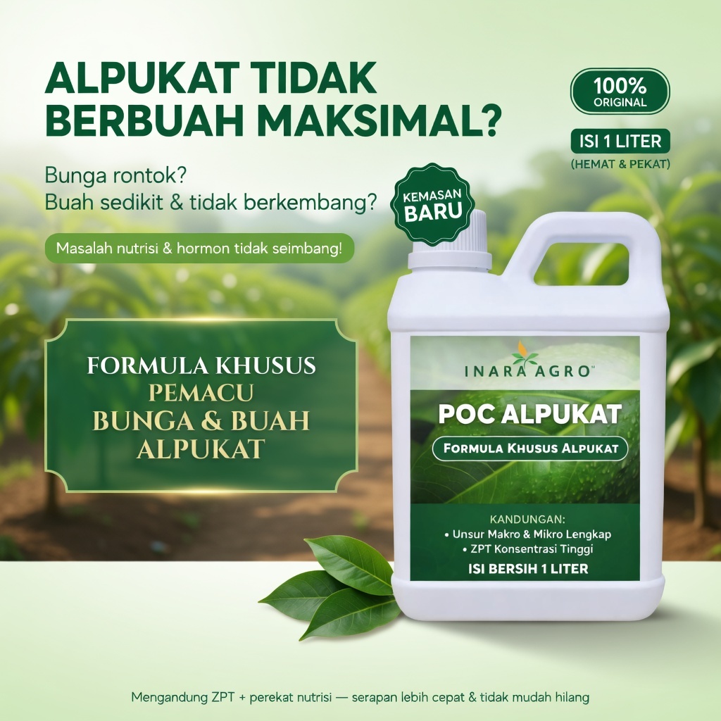 PUPUK ALPUKAT CAIR Pemacu Bunga Buah Pelebat Buah Booster Pupuk Organik Cair Tanaman 1L