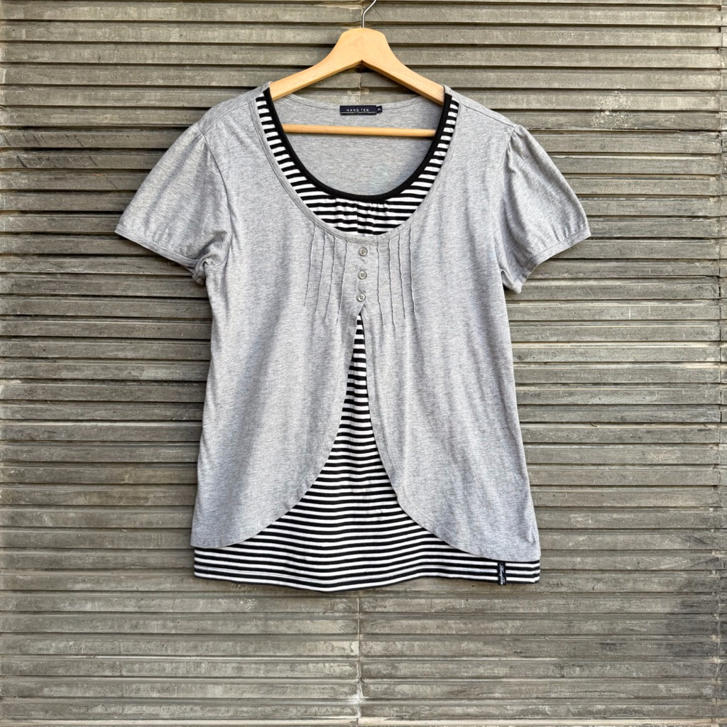 MJ22 - Blouse Kaos Abu Hang Ten