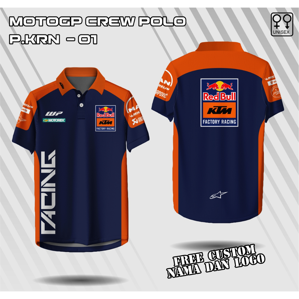 jersey polo motogp team ktm baju motogp reddbull racing kerah zipper kaos team redbull