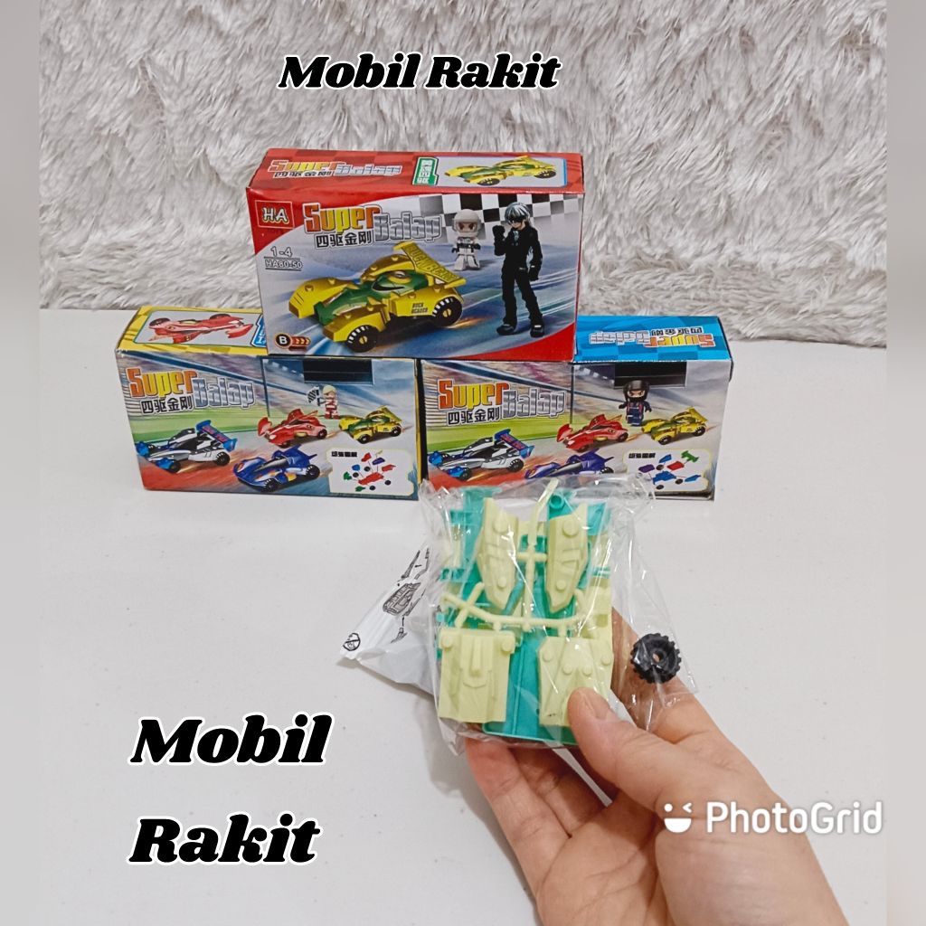 Mainan Anak Lego Rakit Bricks Mobil/Super Balap Plastik Murah