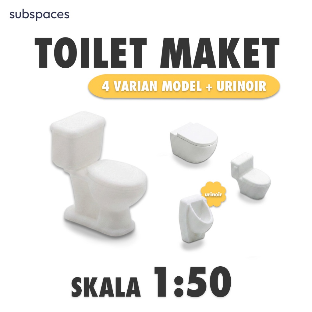 Toilet WC Urinoir Maket skala 1:50 - Miniatur Toilet Furniture Maket