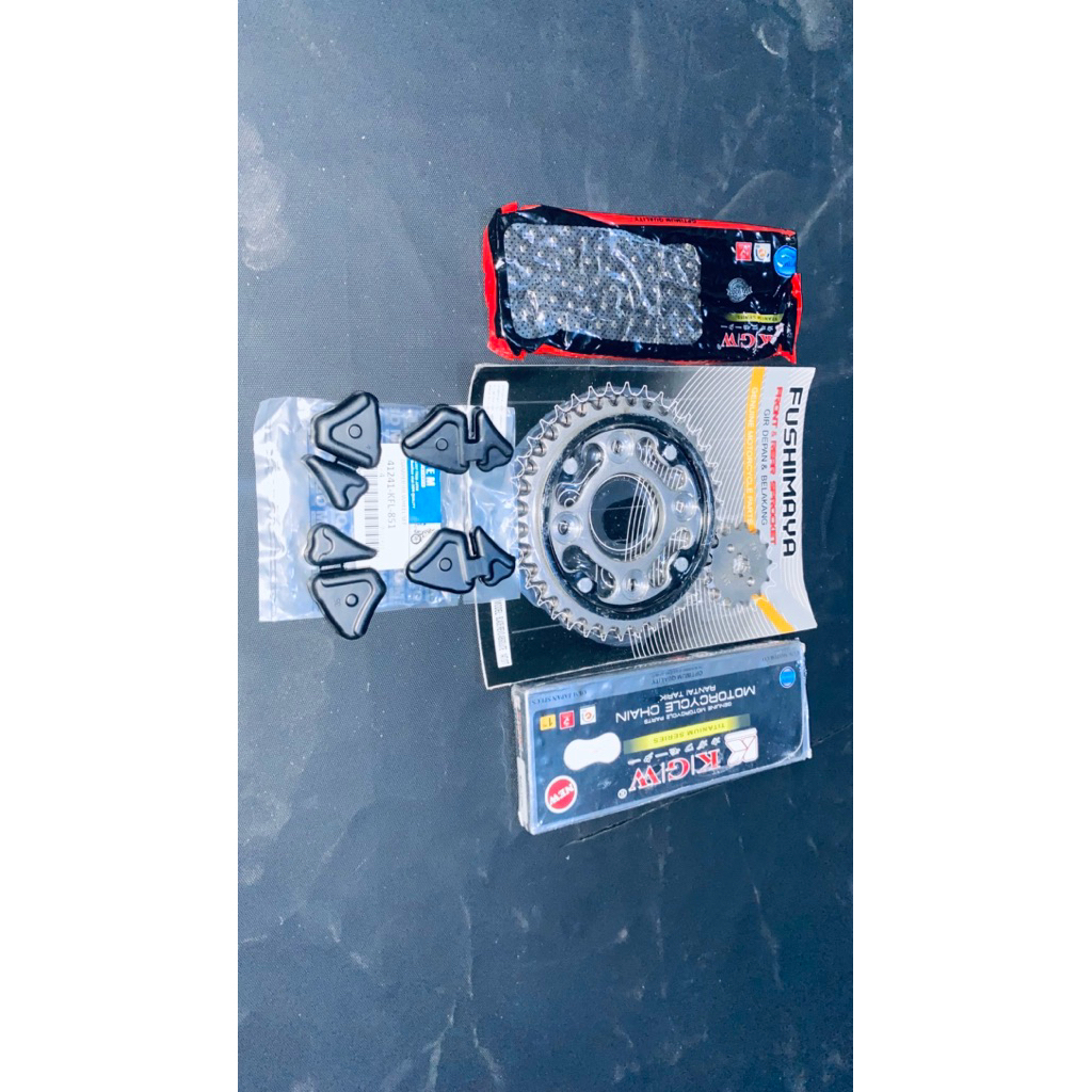 Paket Lengkap Gir Sher Fushimaya Rante KGW Karet Gir/Karet Trombol