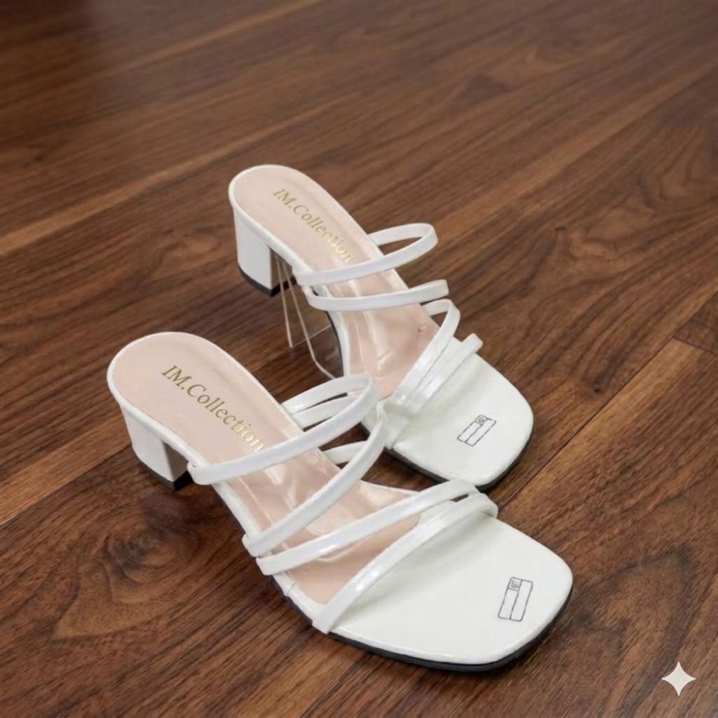 Sandal Wanita Mules Simpel Kekinian Big Size 36-42 Hak Tahu 5cm