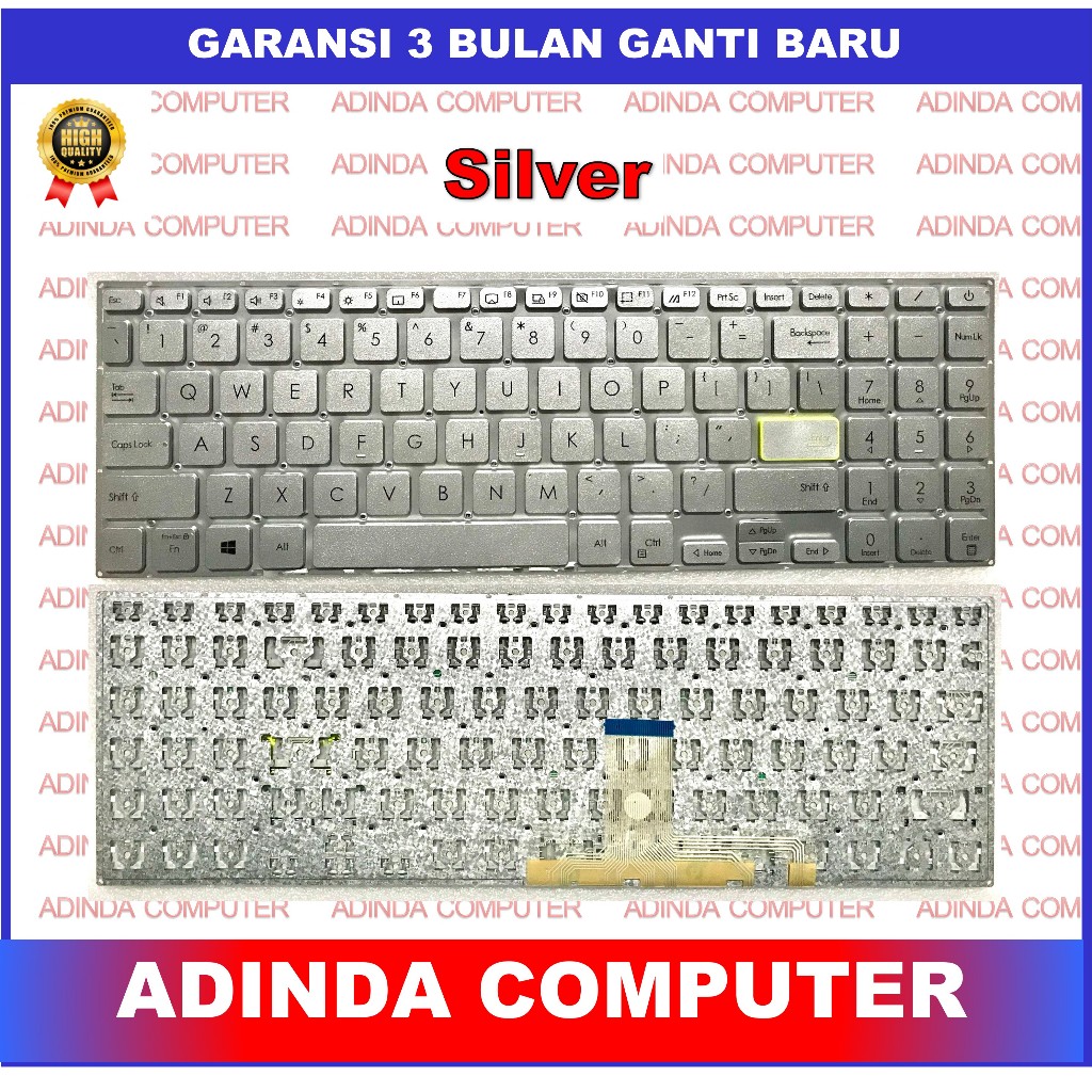 Keyboard Asus Vivobook E510 E510M E510MA L510 L510M L510MA L520M Silver