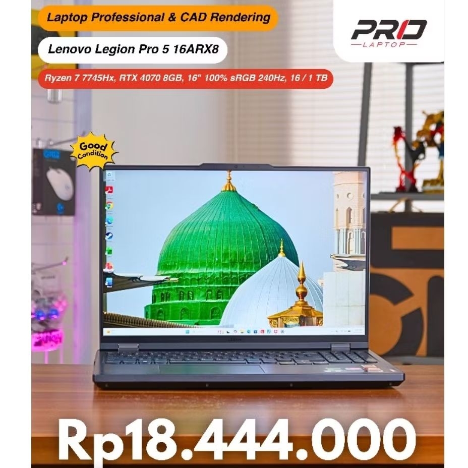 LENOVO LEGION PRO 5 16ARX8 AMD RYZEN 7 7745HX 16/1TB 16"WQXGA RTX 4070 8GB