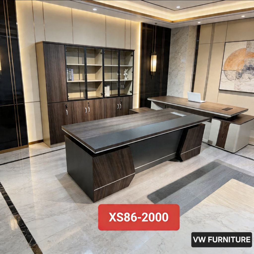 Meja Direktur L Modern - Meja Direktur Premium