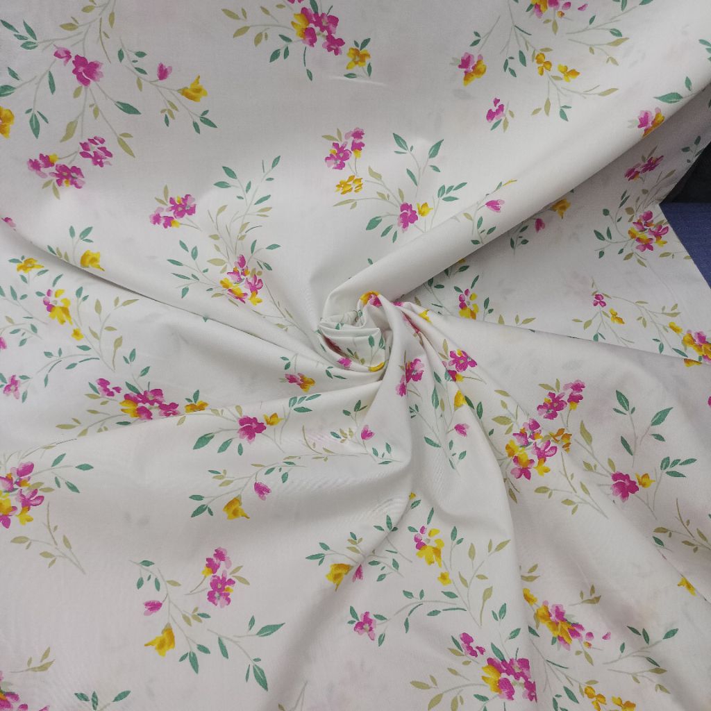 kain katun poplin motif bunga - katun poplin garmen - kain katun poplin premium - kain katun premium