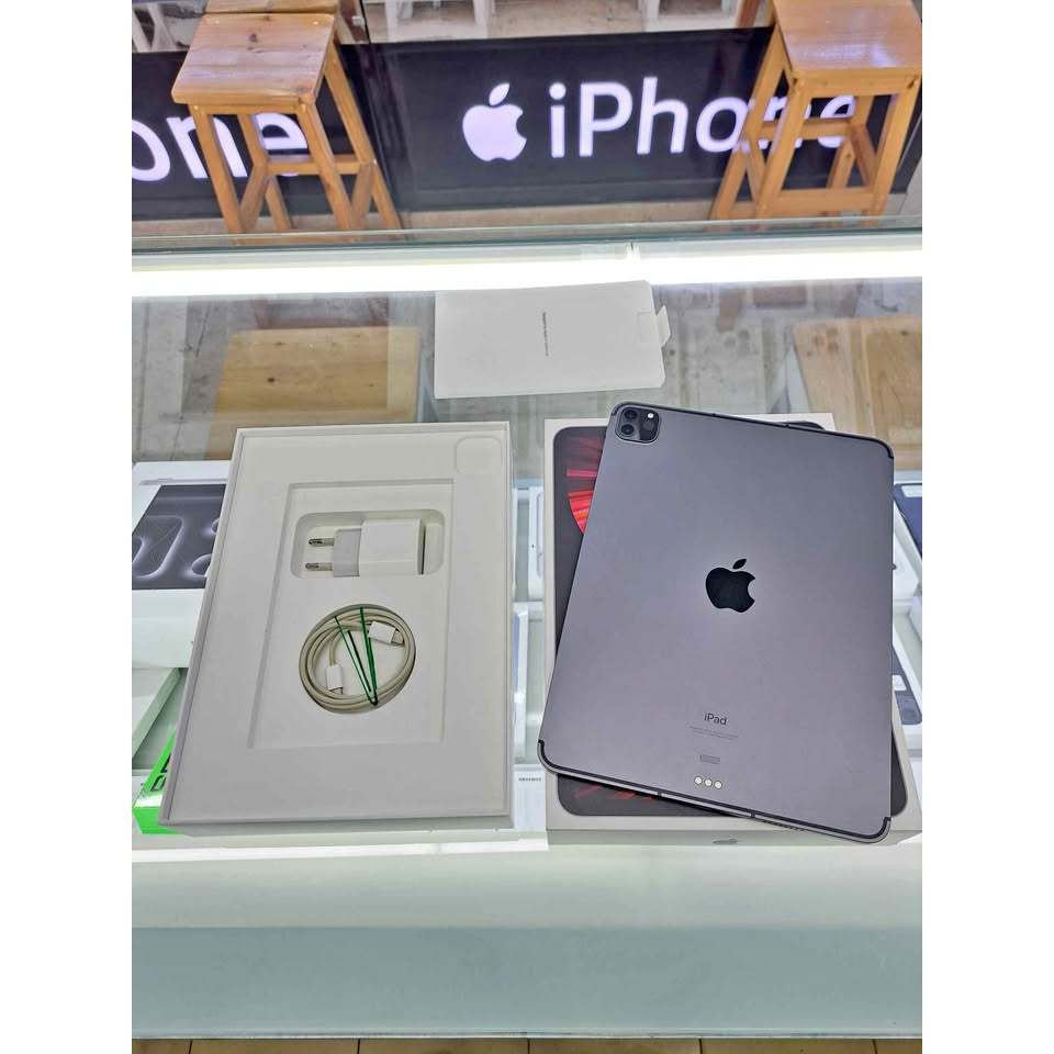 Second IPad Pro M1 11" Inch 256GB Wifi Cell Space Gray Ex IBOX Mulus Fullset Original