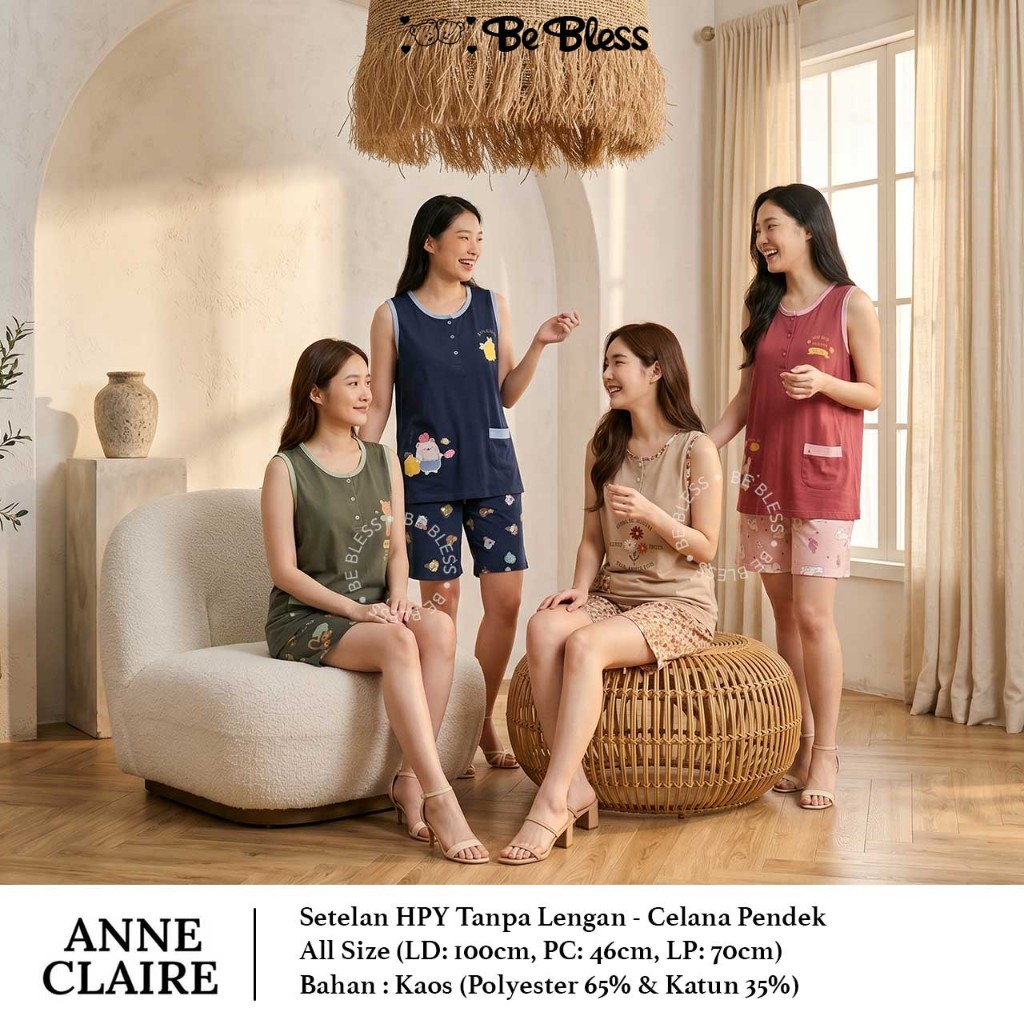 ANNE CLAIRE | HPY Dewasa All Size Kutung -Celana Pendek All Size Anne Claire Singlet Wanita Mamasize