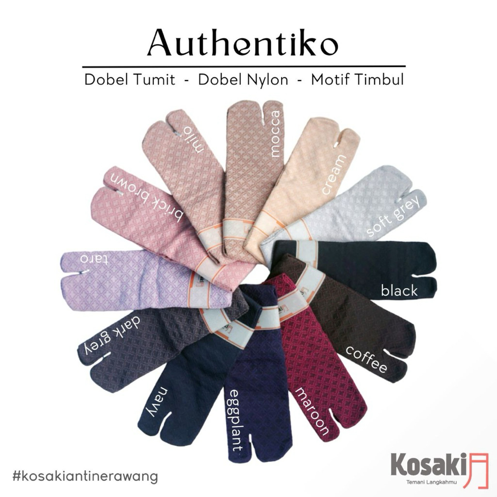 Kosaki Authentiko - Kaos Kaki Kosaki Double Tumit - Kaos Kaki Kosaki Jempol Motif Timbul