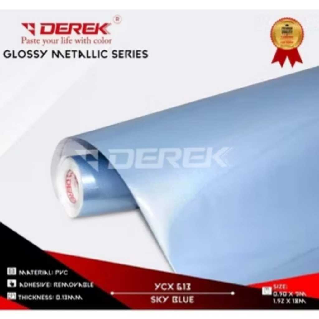 Sticker Stiker Derek Glossy Metallic Sky Blue Candy Premium YCX613