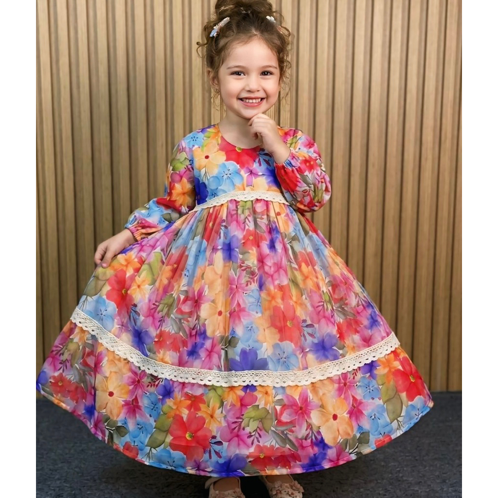 VANILA DRESS KIDS By Alfiana Outfit bahan RAYON HQ/gamis anak perempuan rayon premium