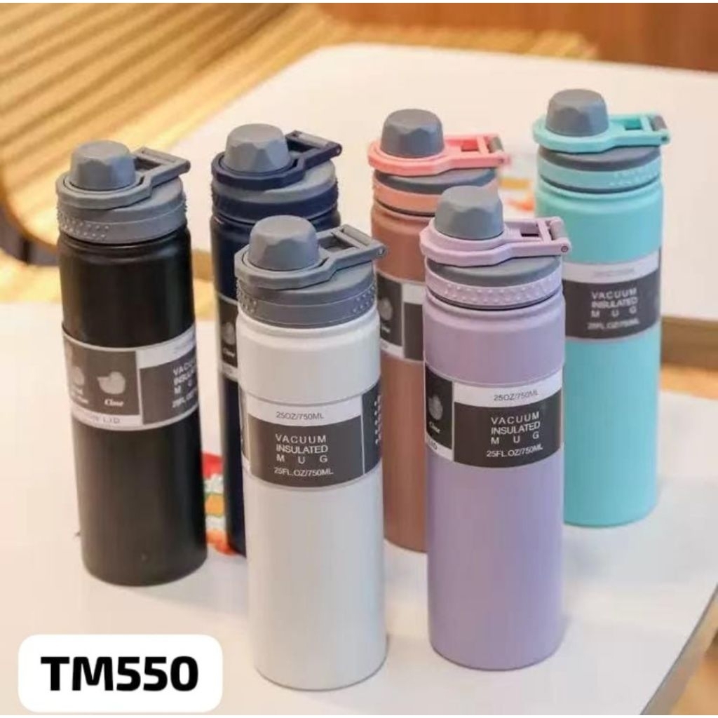 Tumbler Termos 750 ml Tipe Sport Stainless SUS 304 Hot & Cold Multifunctional Modern tahan karat tra