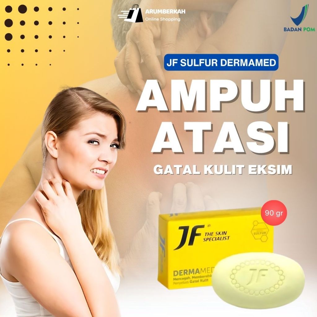 JF Sulfur Body Wash Sabun Mandi JF Sulfur Cair untuk Kulit Gatal dan Berjerawat Sabun Batangan