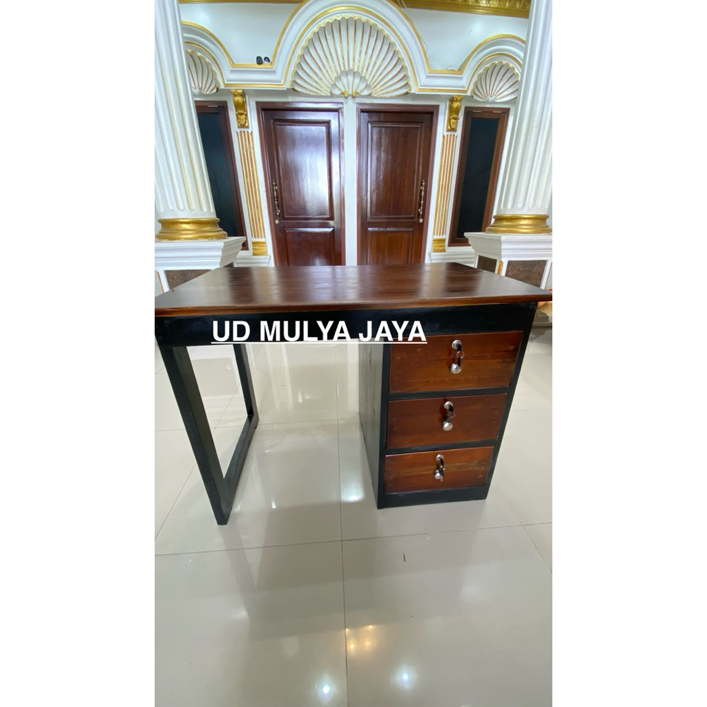 MEJA KANTOR / MEJA SERBAGUNA MINIMALIS KAYU JATIBELANDA 100x60x75