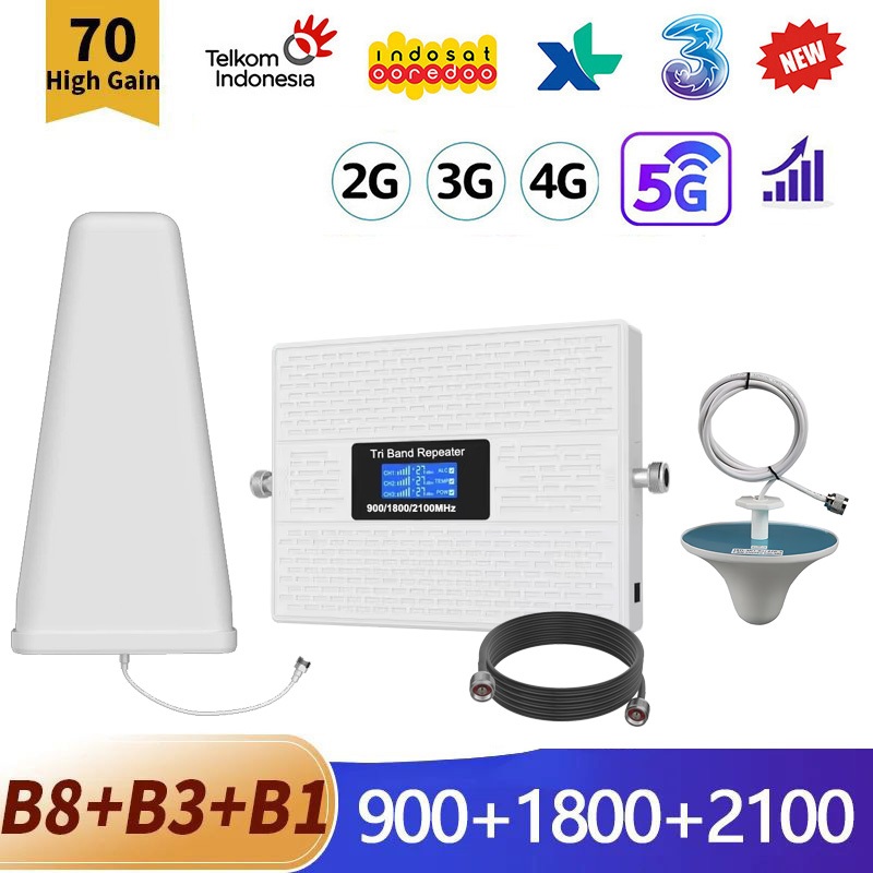 2026 New Tri Band Antena Log Periodik Repeater WiFi 5G Modem Penguat Sinyal Repeater 2G 3G 4G Pengua