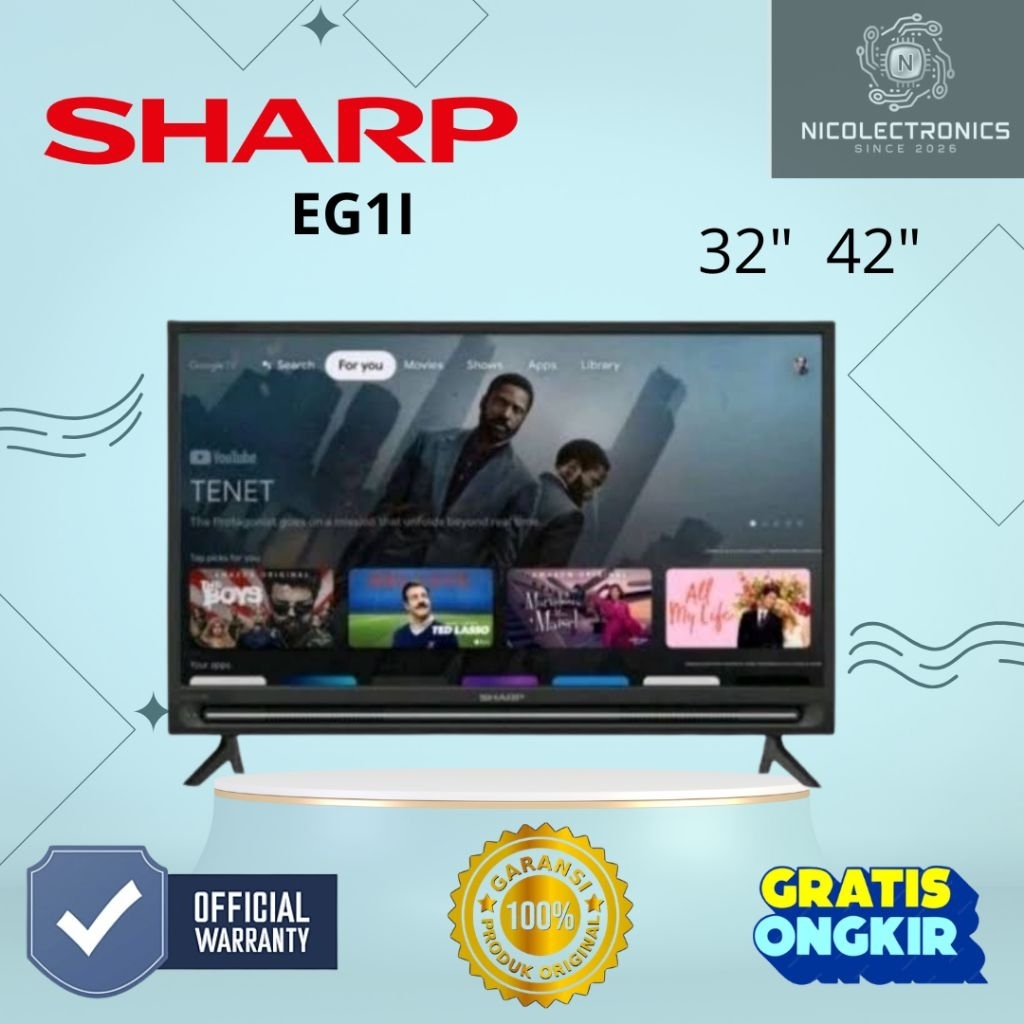 TV LED Sharp 32EG1 / 42EG1 LED 32 inch dan 42 inch Android TV Sharp