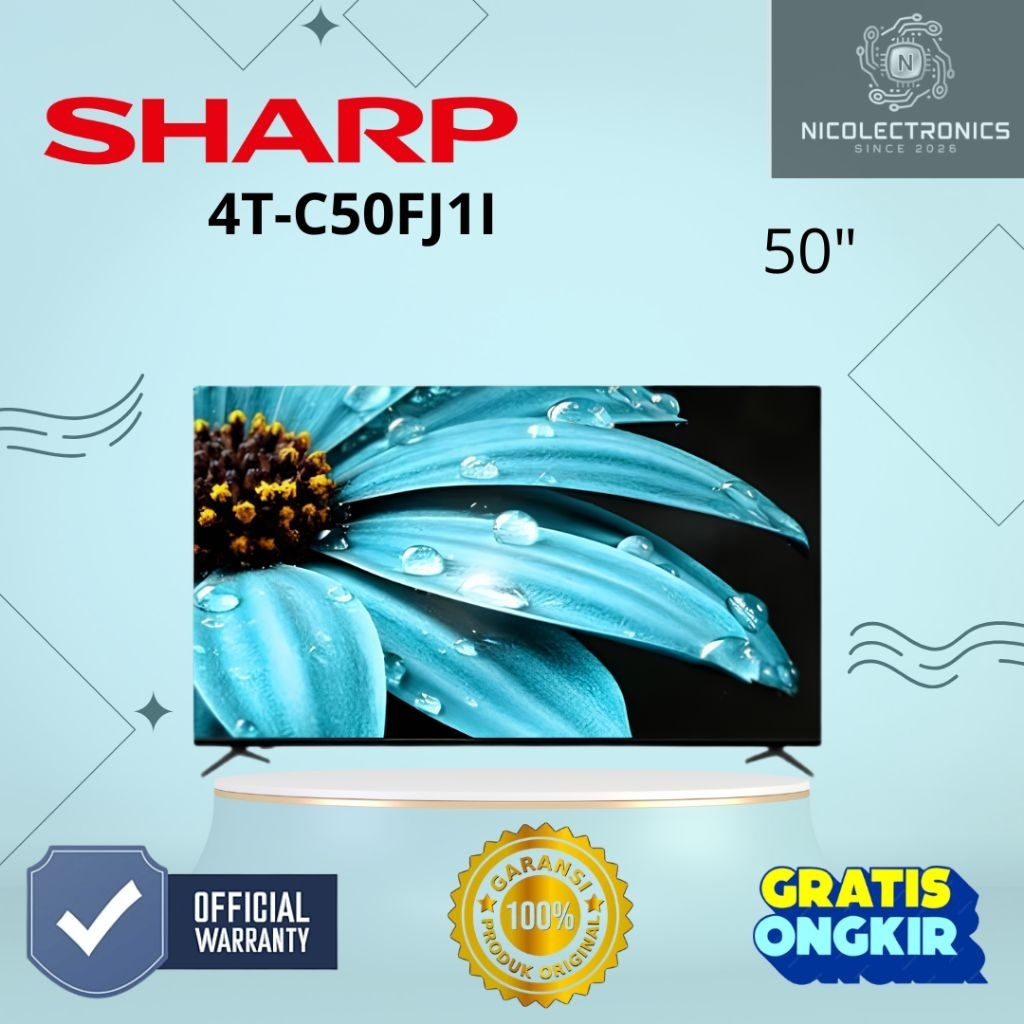 TV LED Sharp Android 4T-C50FJ1I LED 50 inch UHD 4K Android TV Sharp