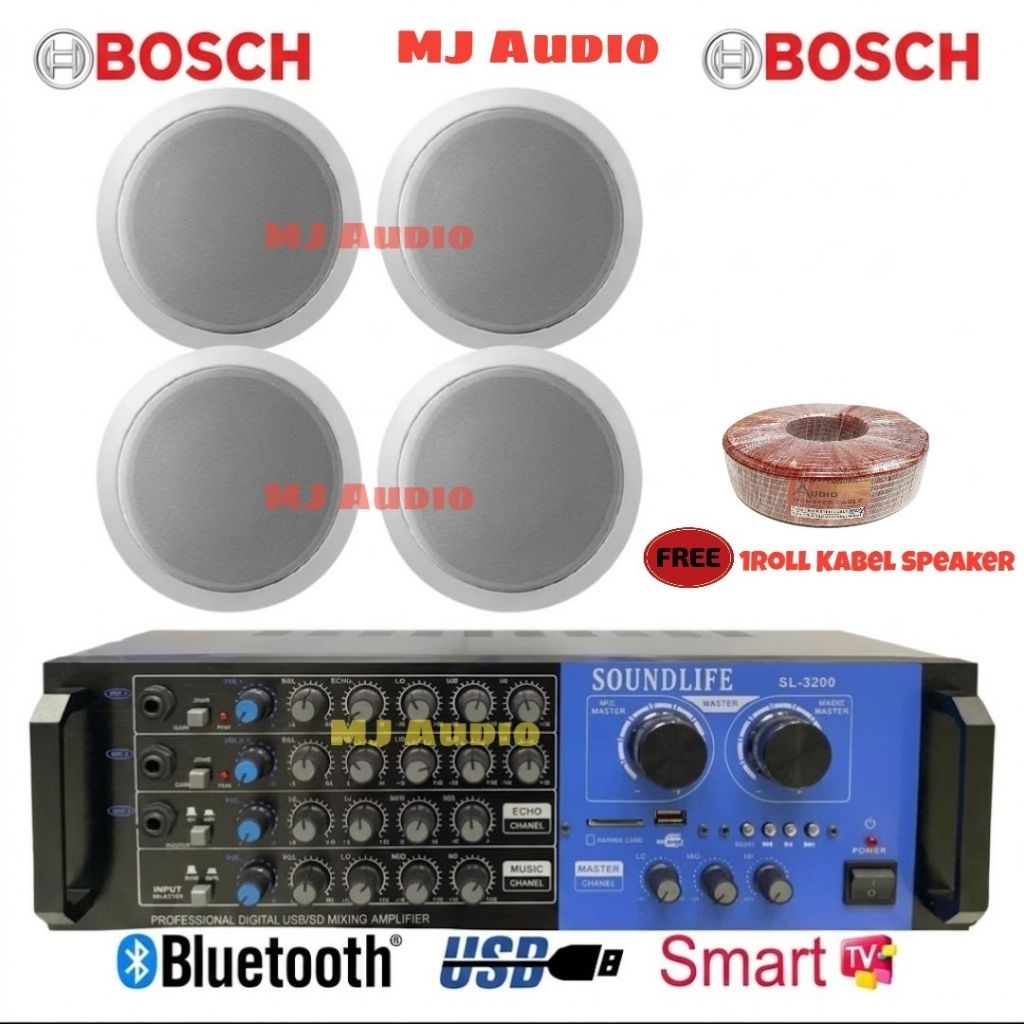 Paket Speaker Ceiling BOSCH / Paket Speaker Plafon Indoor BOSCH ( 4 Speaker )