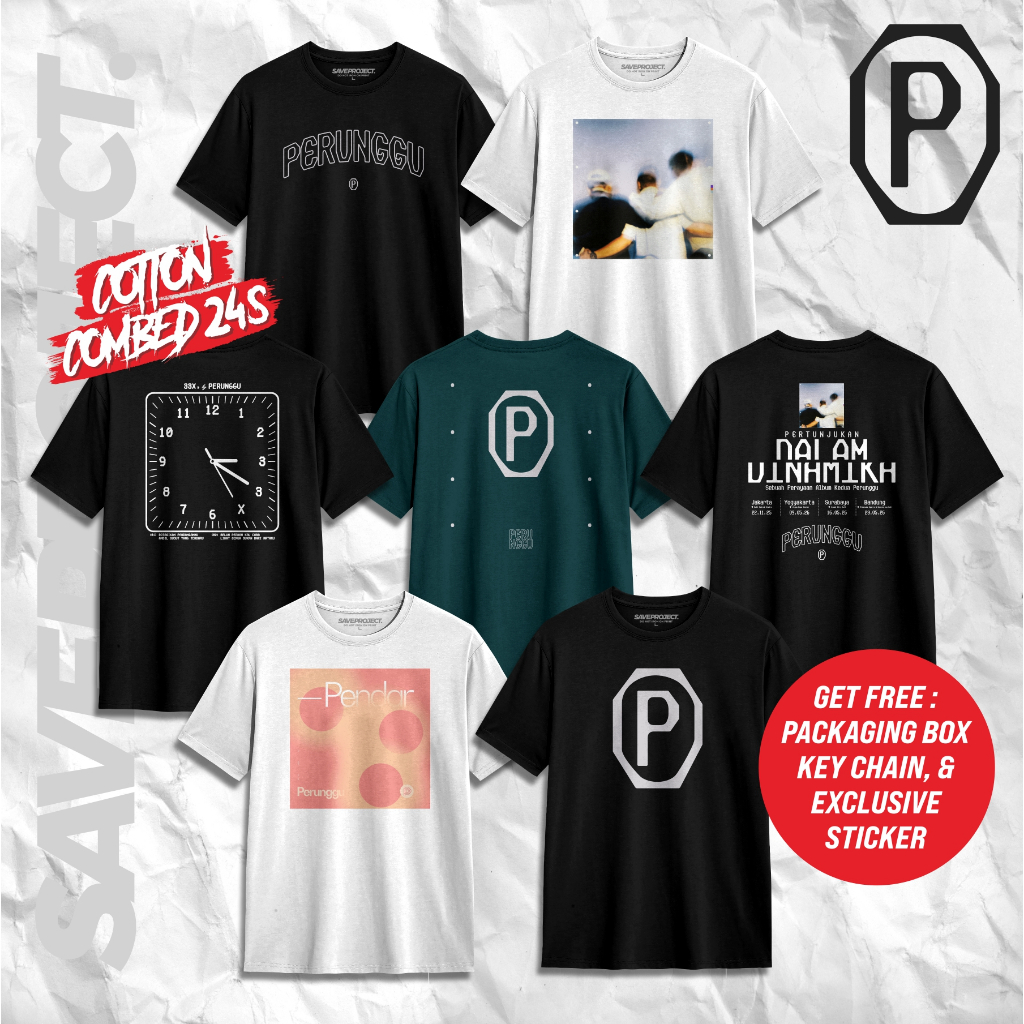 SAVE. Project | Kaos Band PERUNGGU "Series 1" | Perunggu Merch | Merchandise Perunggu Band | T-Shirt