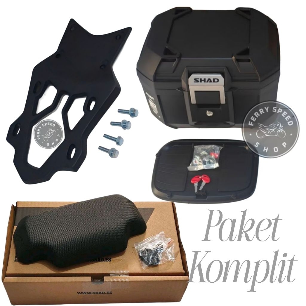 Paket Komplit Box Shad Terra Tr41+ Sandaran Shad + Bracket Breket Box Pcx 150 & Pcx 160
