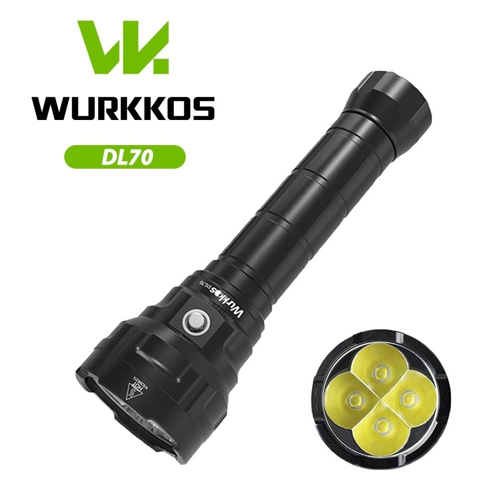 Wurkkos DL70 Lampu Selam 4 Mode Super Terang 13000 Lumen XHP50B Senter