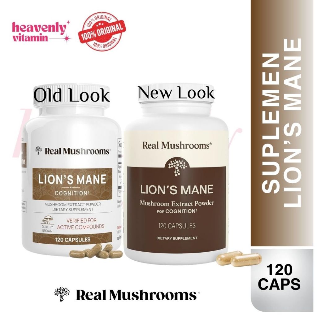 Real Mushrooms Lion's Mane Cognition, Mushroom Extract Powder-120 Caps