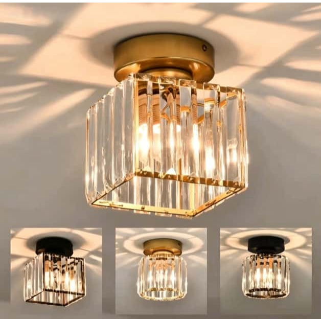 Lampu Plafon Kristal/Lampu Plafon Gantung Kristal Minimalis 1 Model ( Bulat) Lampu kristal plafon ru