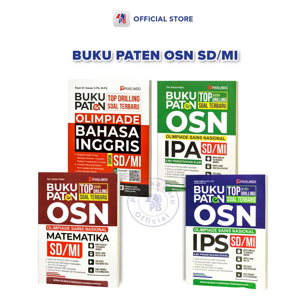 Buku OSN SD Mi / Buku Paten Top Drilling Soal Terbaru OSN Matematika / IPA / IPS / Bahasa Inggris SD
