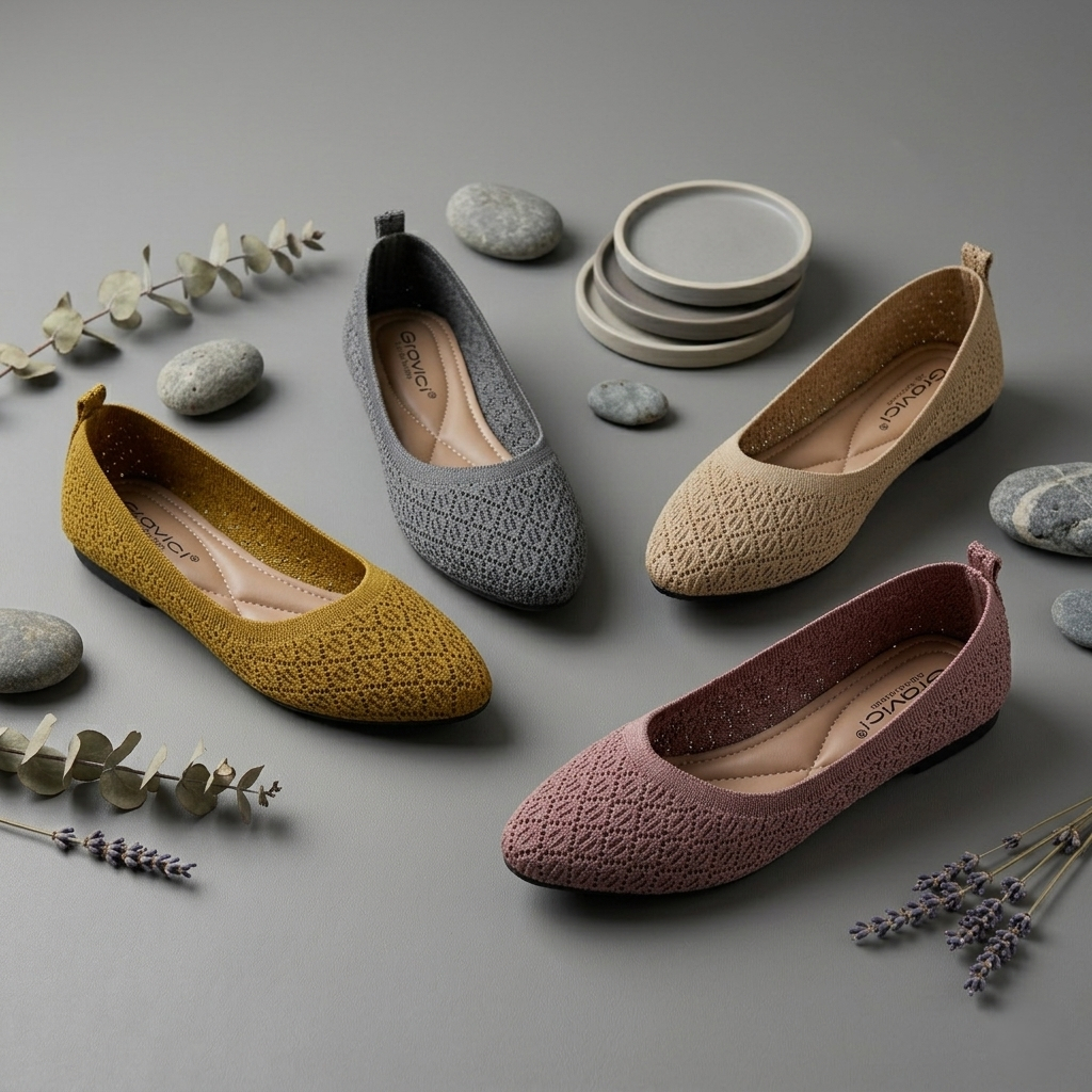 GRAVICI - SEPATU FLAT RAJUT WANITA ELEGAN DO-17